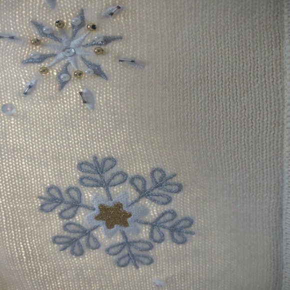 NWT CDP & Co Vintage Christmas Sweater vest glittery silver gold snowflakes - Picture 7 of 10